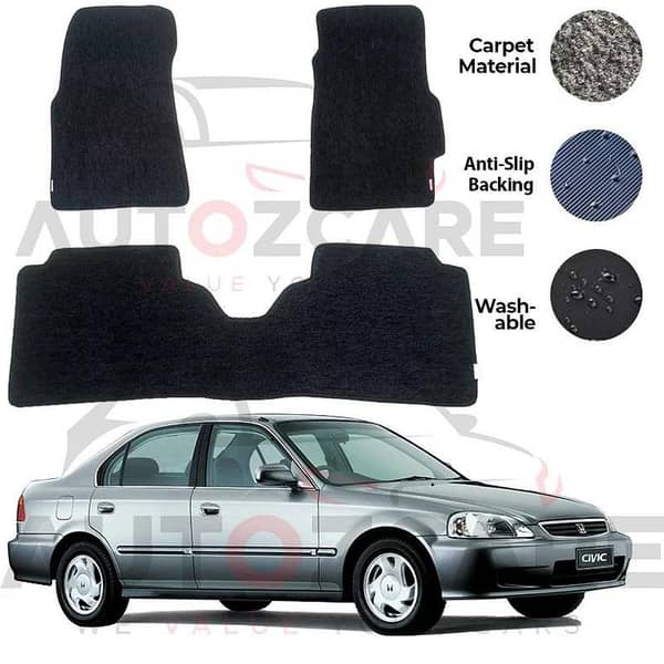 Honda Civic Fitting Carpet Floor Mat 3PCS - Model 1996-2001