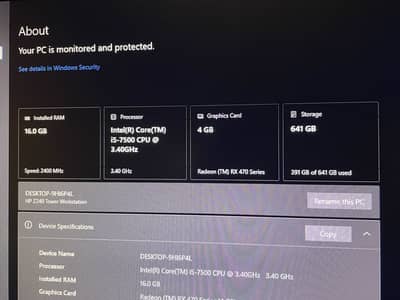 Hp Z240 | Core i5 7th Generation | Rx 470 4Gb | 16Gb Ram | 128Gb Ssd