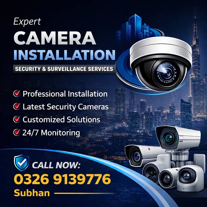 Camera installation Services, Security, HD CCTV camera system 0