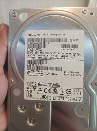 Hitachi 2tb hard drive for sale in good condition ni