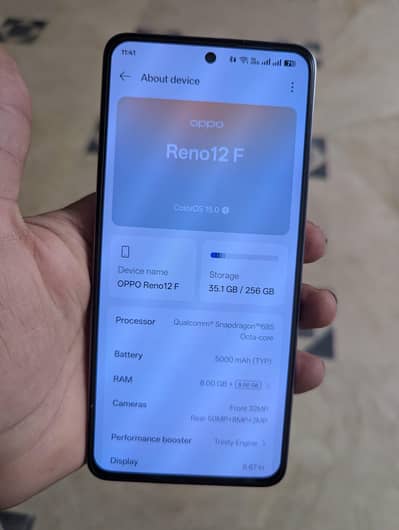 Oppo Reno 12 F complete box charger 10/10