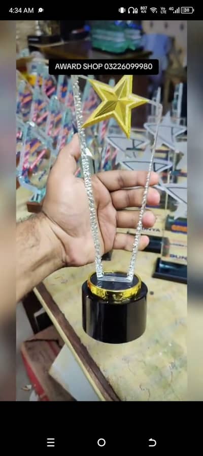 Shield , Awards. Glass shield / Trophies / metal & wood award trophie