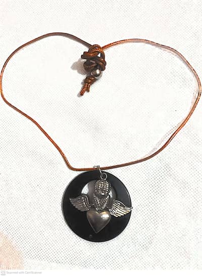 ANGEL WING SHUNGITE NECKLACE