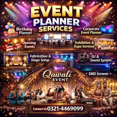 Event Planner, Qawali night, Stage light Dj sound, Birthday Corporate