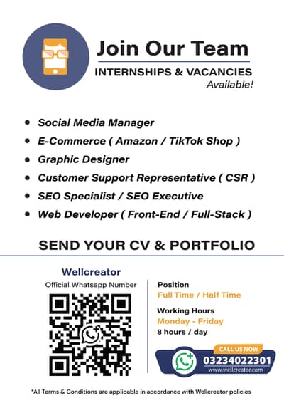 Hiring Now: Social Media, SEO, Graphics & Web Developers