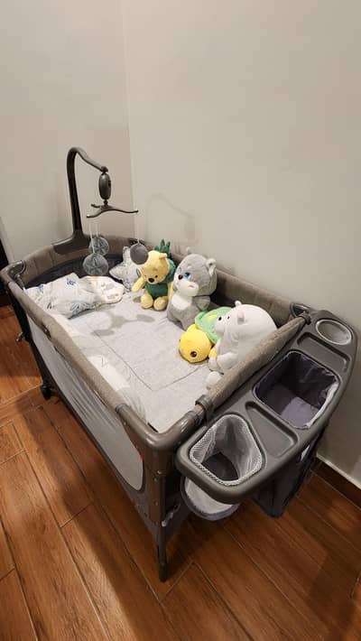 Tinnies All-In-One Baby Cot and Playpen (Mattress Included)