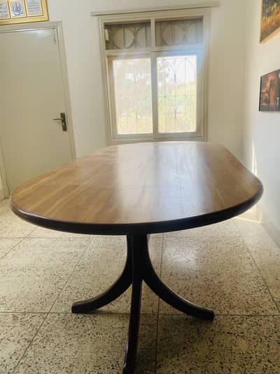 Large wooden dining table