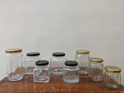 protein jar / Glass Bottles/ Hexagon jar /Round jar /Square glass ja
