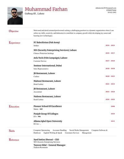 I Need Urgent Job ( 03000978480 )