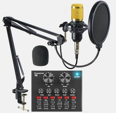BM800+V8 Condenser Microphone Rechargeable
