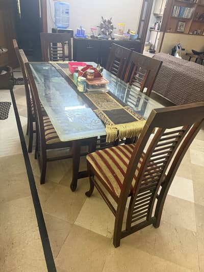 Shesham wood Dining Table and 6 Chairs for Sale
