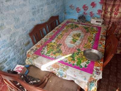 Dining table with six chairs