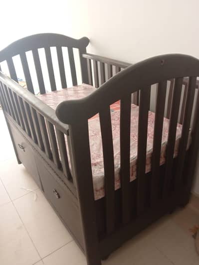Baby cot / baby bed with mattress and cot toy