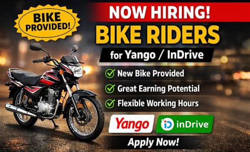 Rider Wanted – Bike Provided – Earn with Yango / InDrive