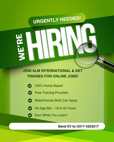 Transform your future with us. Office Job & online work is available!