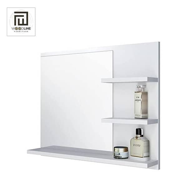 Bathroom Mirror with Shelves White Bathroom Mirror Wall Mirror Bathroom Mirror by Wood Line Furniture
