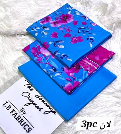 bonanza 3pes lawn duppata suits free delivery