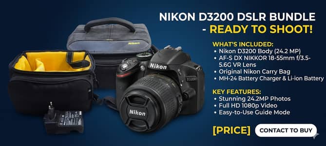Nikon D3200 Camera Body (24.2 MP)  Nikon 18-55mm f/3.5-5.6G VR Kit Len