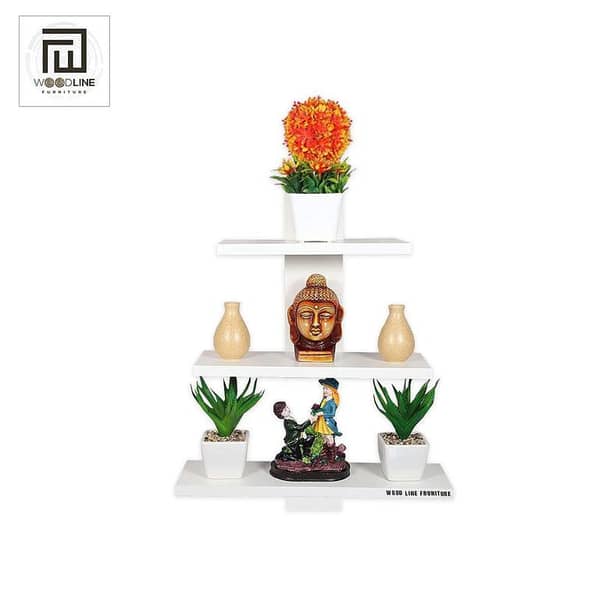 Wood Line Furniture 4-Piece Wall Floating Shelf Set for DIY Storage and Book Display