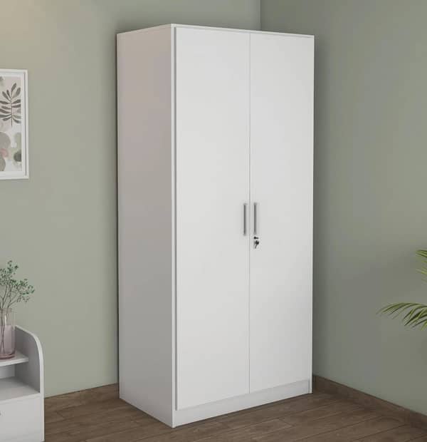 Wood Cupboard with Double Doors and 5 Shelves - Customized Storage Almirah