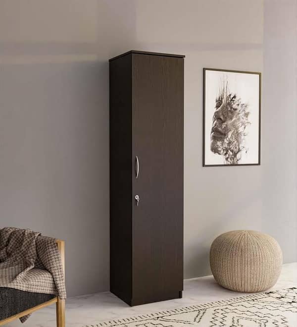 5-Shelf Wood Cupboard Almirah with Door - Storage Cabinet