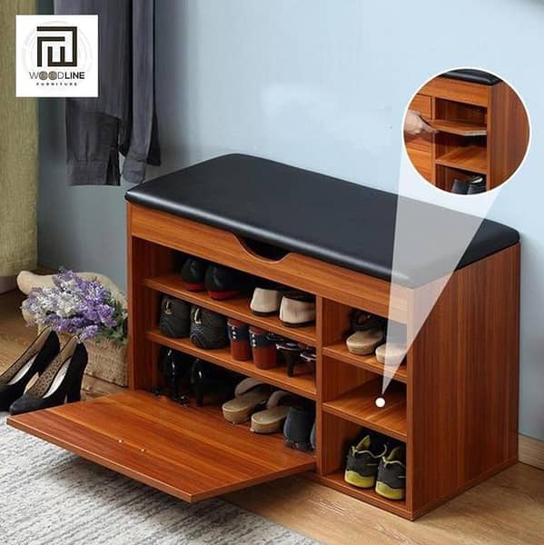 Entrance Shoe Organizer Rack with Seat Cushion - Premium Quality