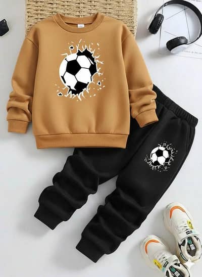 2 pcs girl's polyester  printed tracksuit