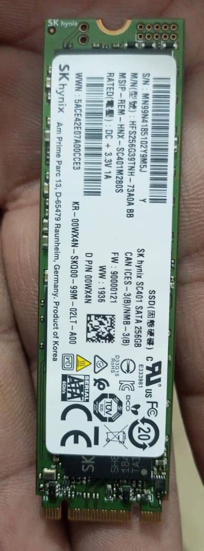 256 GB SSD M. 2 ORIGINAL FRESH IMPORT