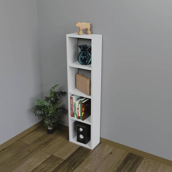 Wood Bookshelf/ Book Shelf/ Corner Shelf for Living Room Office (Wenge, D. I. Y)