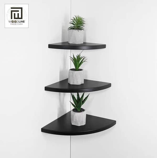 Corner Shelf Wall Mount 12Inch Wood Floating Wall Shelf round End Small Corner