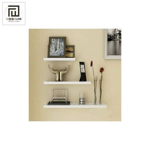 3 PCS Wall Floating Shelf Set DIY Mount Storage Book Display Rack Wooden by Wood Line Furniture
