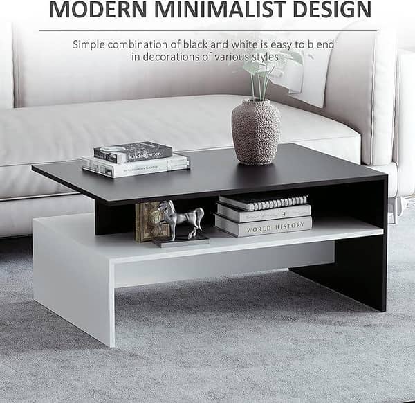 DIY Wood Coffee Table Centre Table (Finish Color - Black White, Do-It-Yourself))