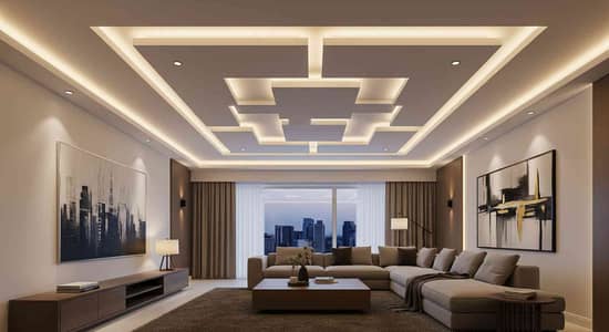 Lighting False ceiling, Gypsum ceiling , Moulding , POP, PVC ceilings