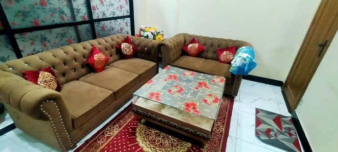 6 seat sofas set with table