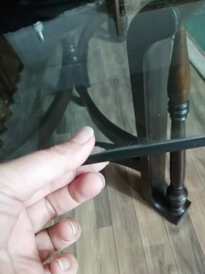 6 chairs with glass top table