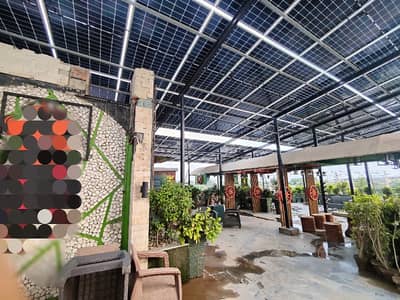 ROOF TOP WITH SOME SAMAAN ,HOT AND BUSY ROAD NEAR MCDONALD'S, ETC