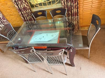 Elegant China-Imported Glass Dining Set (6-Seater)