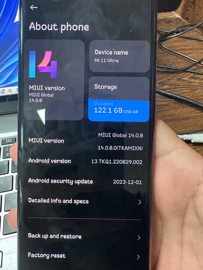 Mi 11 Ultra 12/256 PTA APPROVED (Box + Charger)