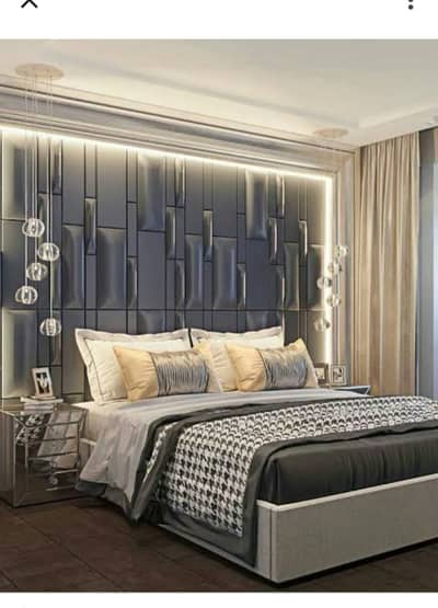 Bed Set/King Size Bed/Wooden Bed Set/Dressing Table/Side Tables