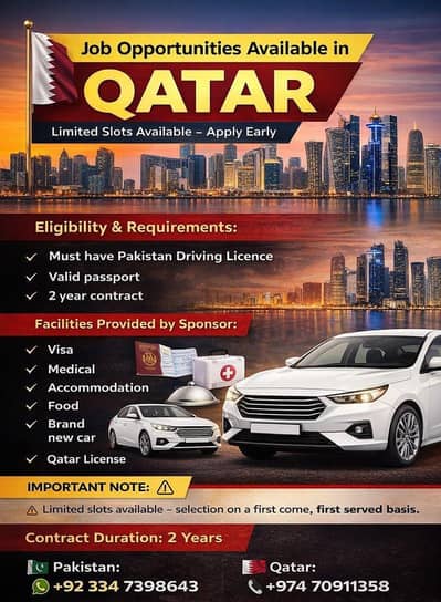 Qatar Jobs || Driver Jobs In Qatar || Jobs In Qatar