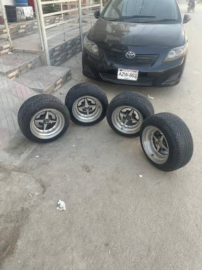 low profile rims and tyres condition 10/9 styre size R13