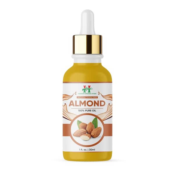 Husnain Organic Almond Oil - 30ml | Acne Treatment, Skin Care, and Hair Care