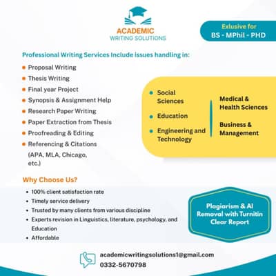 Academic Writing Solutions, Thesis and Research writing!