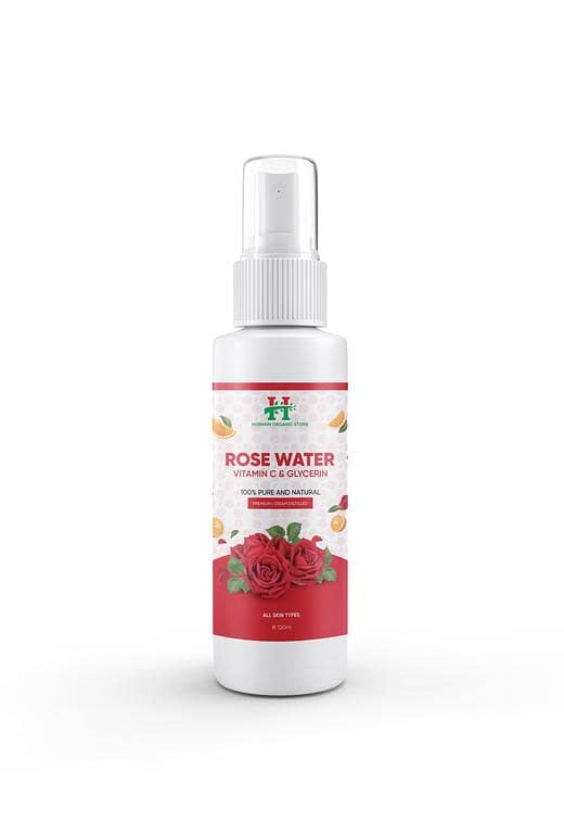 Husnain Organic Rose Water with Vitamin C & Glycerine - 120ml
