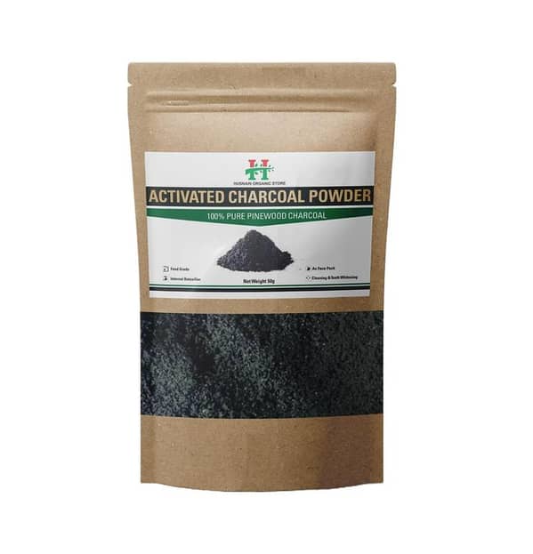 Husnain Organic Charcoal Teeth Whitening Powder (100g) - Food Grade Natural Teeth Whitener