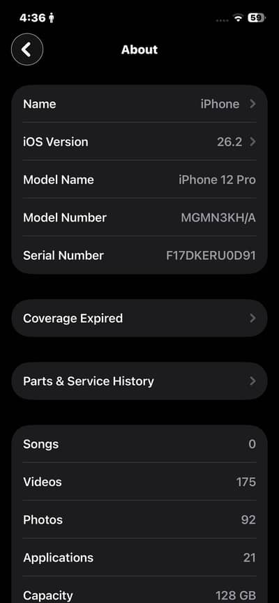 iPhone 12pro factory unlock ufone sim active 128 gb 03368792398