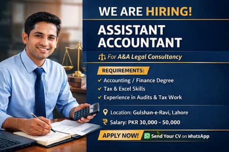 Assistant Accountant Required for A&A Legal Consultancy