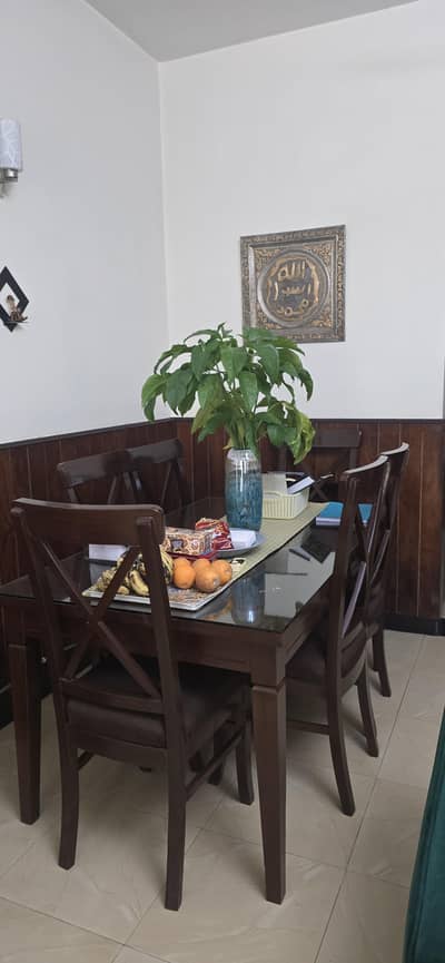 Almost new 6 Chairs Dining Table made from Pure Kikar wood