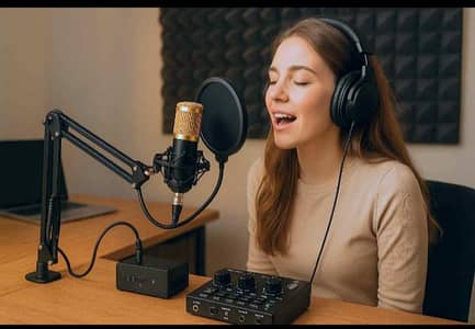 BM 800 microphone for podcast YouTube and studio. complete 3-in-1 set.