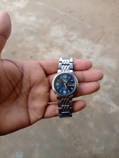 Seiko 5 Automatic Watch - 21 Jewels - Blue Sunburst Dial - Original